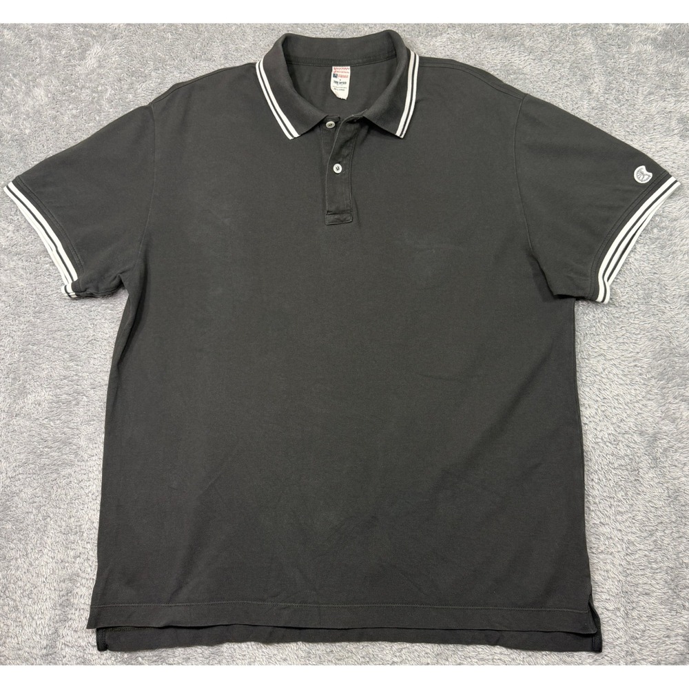 Todd‎ Snyder x Champion Polo Shirt Mens Size 2XL XXL Dark Gray Tipped Collared
